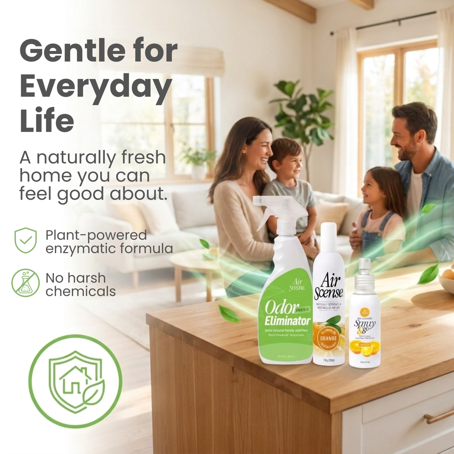 Air Scense Complete Air Care System Orange & Citrus – 2 Air Fresheners, 2 Toilet Pre‑Sprays, 1 Odor Eliminator